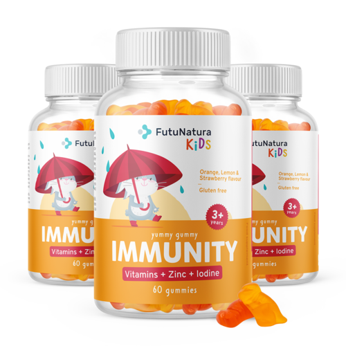 3x IMMUNITY – Gominolas infantiles para el sistema inmunológico, en total 180 gomitas