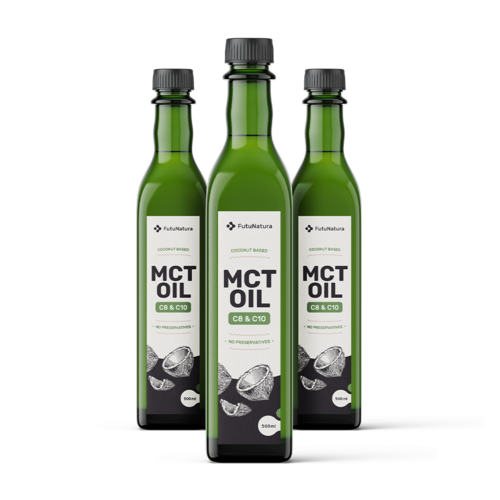 3x MCT C8:C10 Aceite de coco Premium, en total 1500 ml