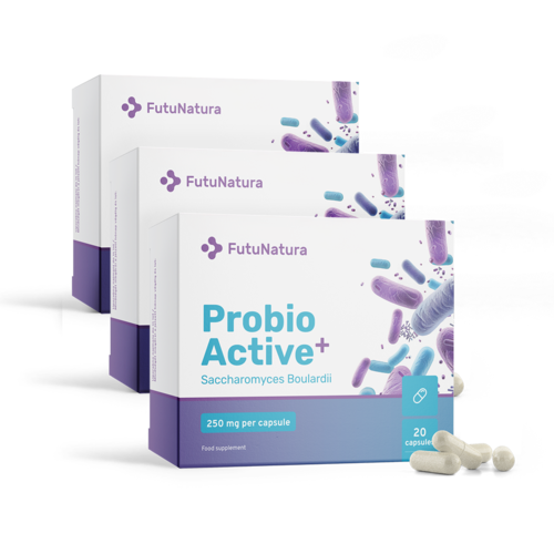 3x Probio Active PLUS - Saccharomyces boulardii 250 mg, en total 60 cápsulas