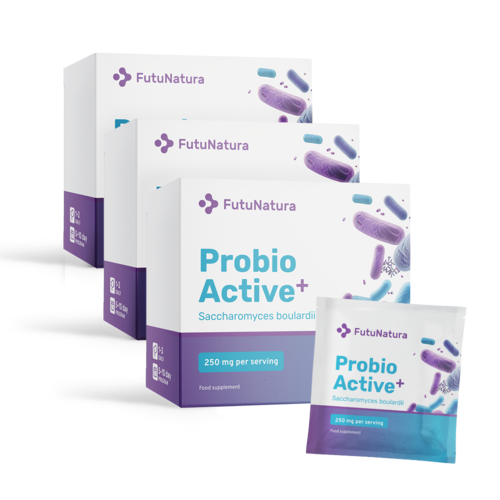 3x Probio Active PLUS - Saccharomyces boulardii 250 mg, en total 30 sobrecitos