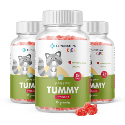 3x TUMMY – Gomitas para niños para la digestión, en total 90 gomitas