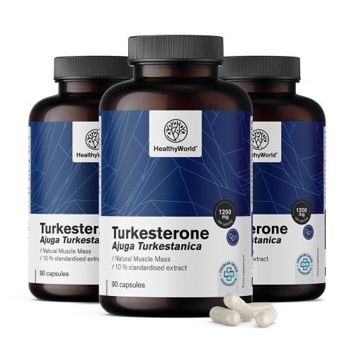 3x Turkesteron 1200 mg, en total 270 cápsulas