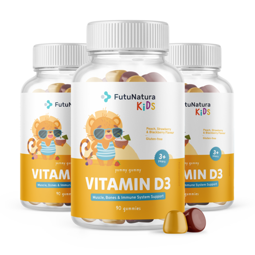3x Vitamina D3 - Gominolas infantiles, en total 270 gominolas