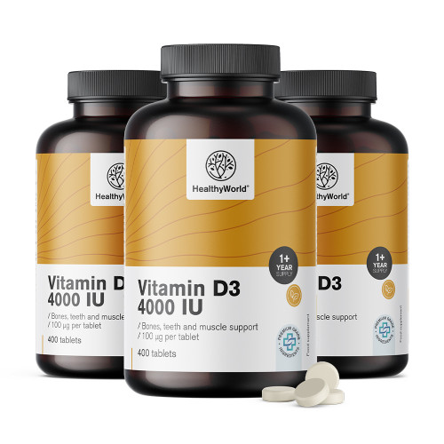 3x Vitamina D3 4000 UI, en total 1200 comprimidos