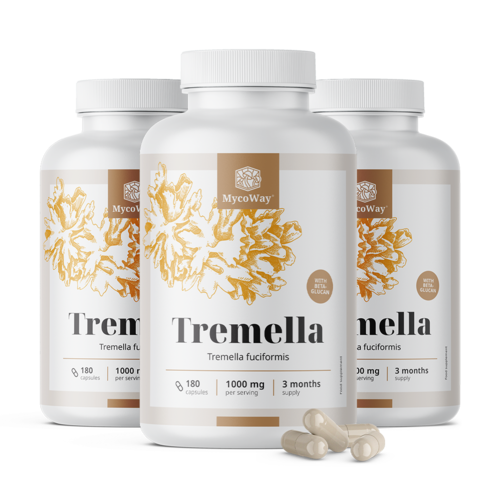 3x Tremella 1000 mg - extracto, en total 540 cápsulas