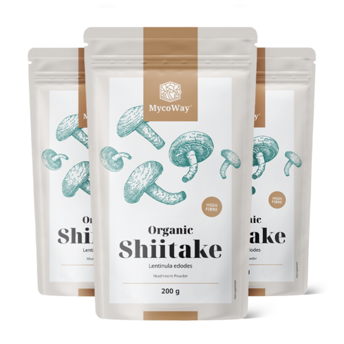 3x BIO Shiitake en polvo, en total 600 g