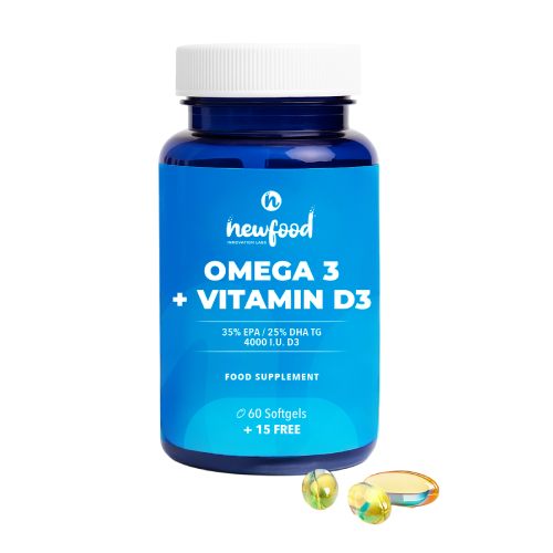 Omega 3 + vitamina D3, 60 cápsulas