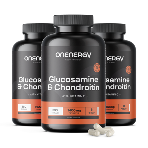 3x Glucosamina + condroitina 1400 mg, en total 1080 cápsulas