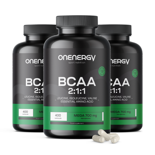 3x BCAA 2:1:1 Mega 700 mg, en total 1200 cápsulas