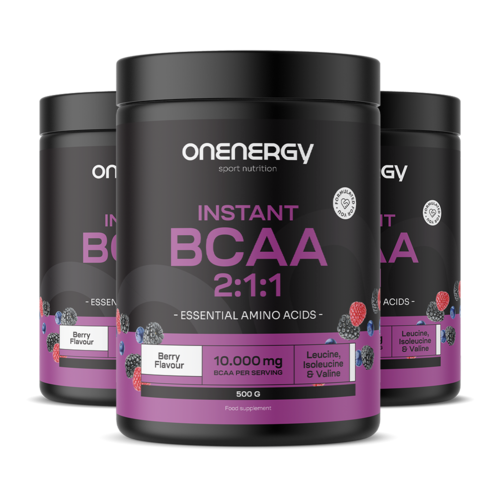 3x BCAA 2:1:1 – frutos del bosque, en total 1500 g