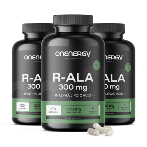 3x R-ALA - Ácido R-alfa lipoico 300 mg, en total 360 cápsulas