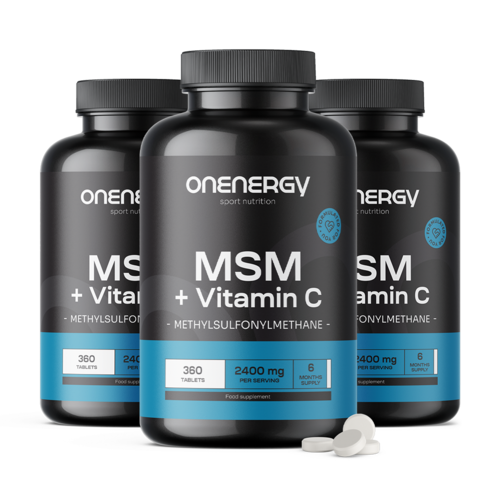 3x MSM 2400 mg - con vitamina C, en total 1080 comprimidos