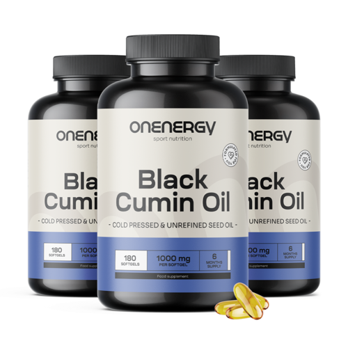3x Aceite de comino negro 1000 mg, en total 540 cápsulas blandas