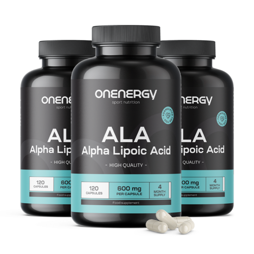 3x ALA - ácido alfa lipoico 600 mg, en total 360 cápsulas