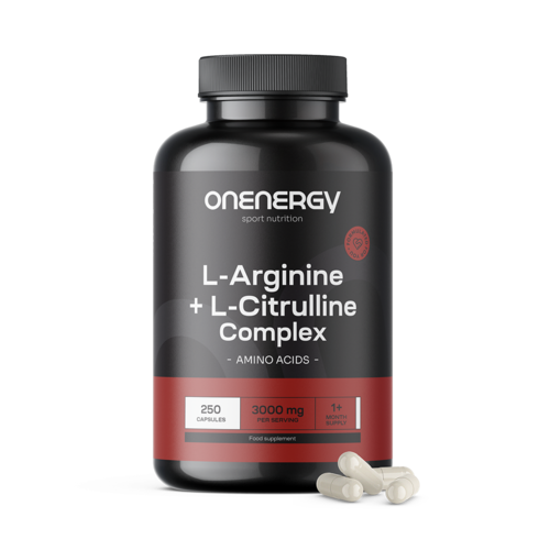 Complejo de L-arginina + L-citrulina 3000 mg, 250 cápsulas