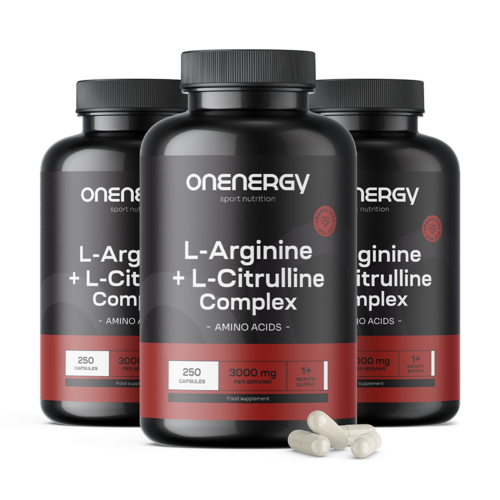 3x Complejo de L-arginina + L-citrulina 3000 mg, en total 750 cápsulas