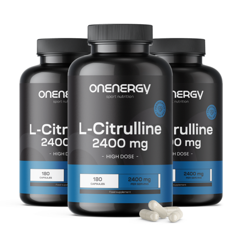 3x L-Citrulina 2400 mg, en total 540 cápsulas