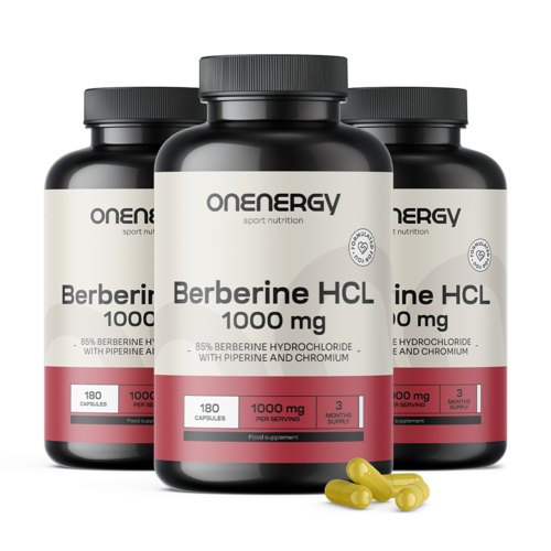 3x Berberina HCL 1000 mg - con piperina y cromo, en total 540 cápsulas
