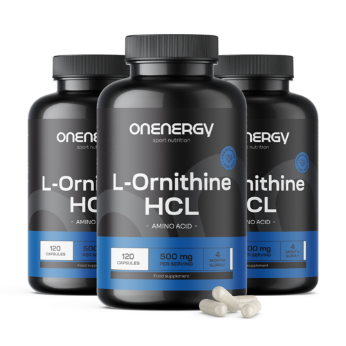 3x L-ornitina HCL 500 mg, en total 360 cápsulas