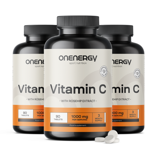 3x Vitamina C 1000 mg con rosa canina, en total 270 comprimidos