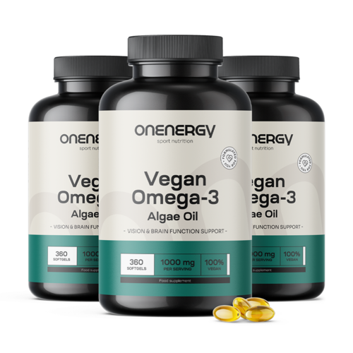 3x Omega 3 vegano de algas 1000 mg, en total 1080 cápsulas blandas