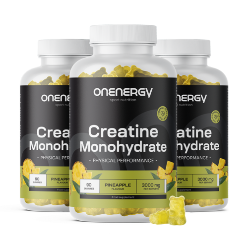 3x Monohidrato de creatina 3000 mg – piña, en total 270 gominolas