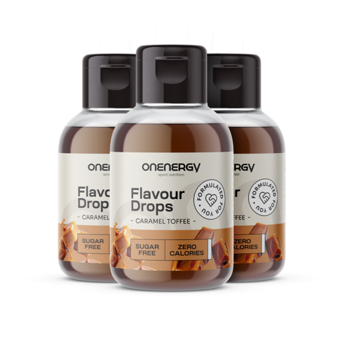 3x Flavour Drops gotas con endulzante – caramelo toffee, en total 150 ml