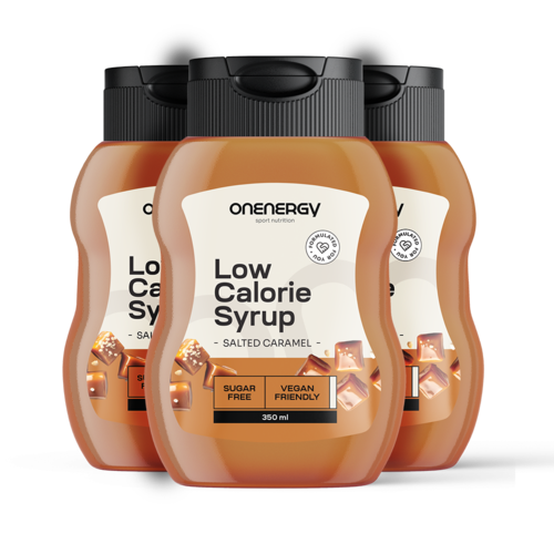 3x Sirope bajo en calorías con endulzante – caramelo salado, en total 1050 ml
