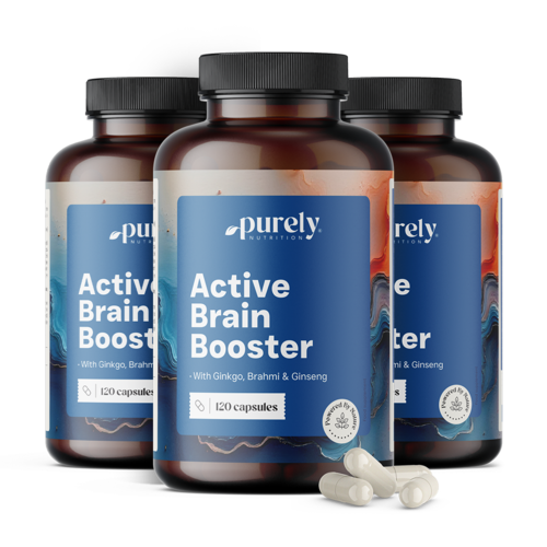 3x Active Brain Booster - apoyo para las funciones cognitivas, en total 360 cápsulas