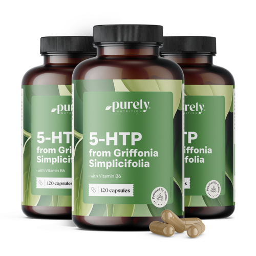 3x 5-HTP 150 mg - Griffonia Simplicifolia, en total 360 cápsulas
