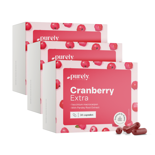 3x Cranberry Extra - extracto de arándano rojo y perejil, en total 90 cápsulas