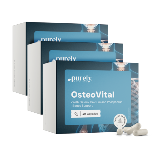 3x OsteoVital - complejo de osteína, calcio y fósforo, en total 120 cápsulas