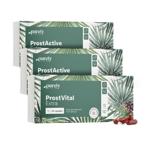 3x ProstVital Extra - con extracto de saw palmetto 320 mg, en total 180 cápsulas