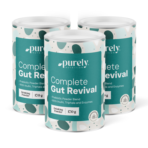 3x Complete Gut Revival - mezcla prebiótica en polvo, en total 450 g