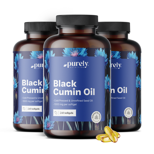 3x Aceite de comino negro 1000 mg, en total 720 cápsulas blandas