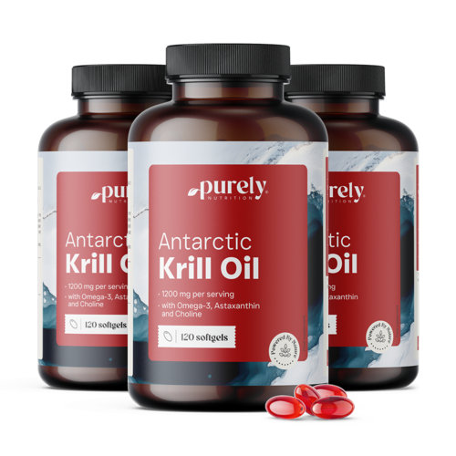 3x Aceite de krill 1200 mg, en total 360 cápsulas blandas