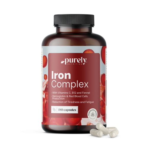 Iron Complex - hierro con vitaminas C y B12, 180 cápsulas