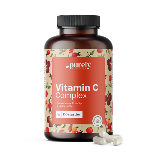 Complejo de vitamina C - de acerola, escaramujo y camu camu, 180 cápsulas