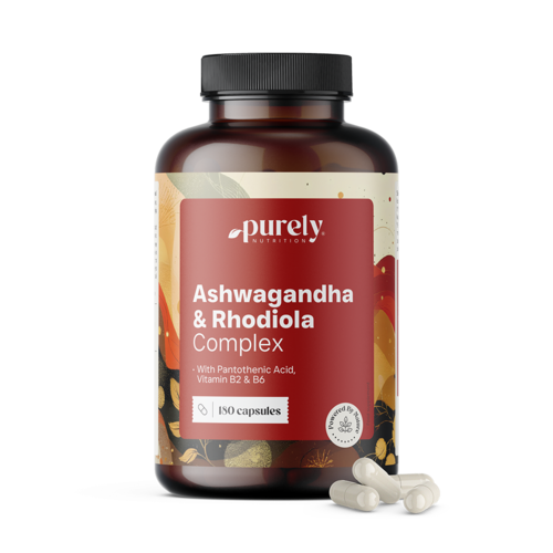 Ashwagandha y rodiola - complejo para el rendimiento físico y mental, 180 cápsulas