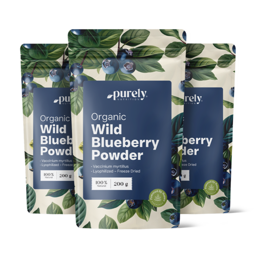 3x BIO Arándanos silvestres en polvo, en total 600 g