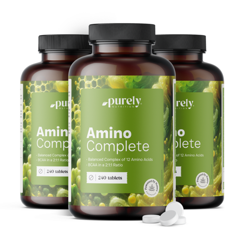 3x Amino Complete - complejo equilibrado de 12 aminoácidos, en total 720 comprimidos