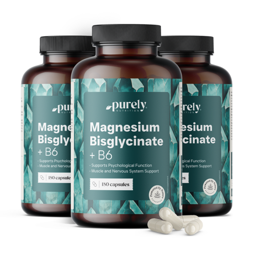 3x Bisglicinato de magnesio con vitamina B6, en total 540 cápsulas