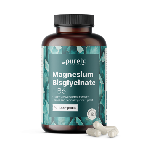 Bisglicinato de magnesio con vitamina B6, 180 cápsulas