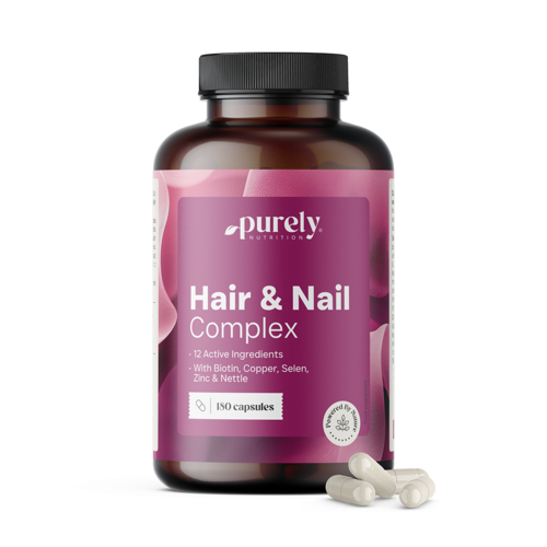 Hair & Nail Complex – vitaminas y minerales para el cabello y las uñas, 180 cápsulas