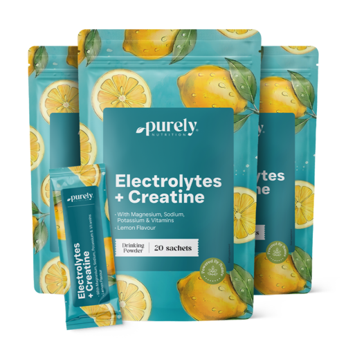 3x Electrolitos con creatina – limón, en total 60 sobres
