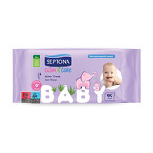 Toallitas húmedas para bebés con aloe vera, 60 toallitas
