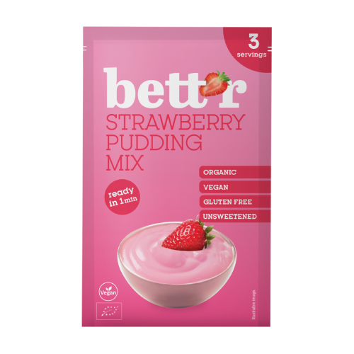 BIO mezcla de pudín de fresa, 30 g