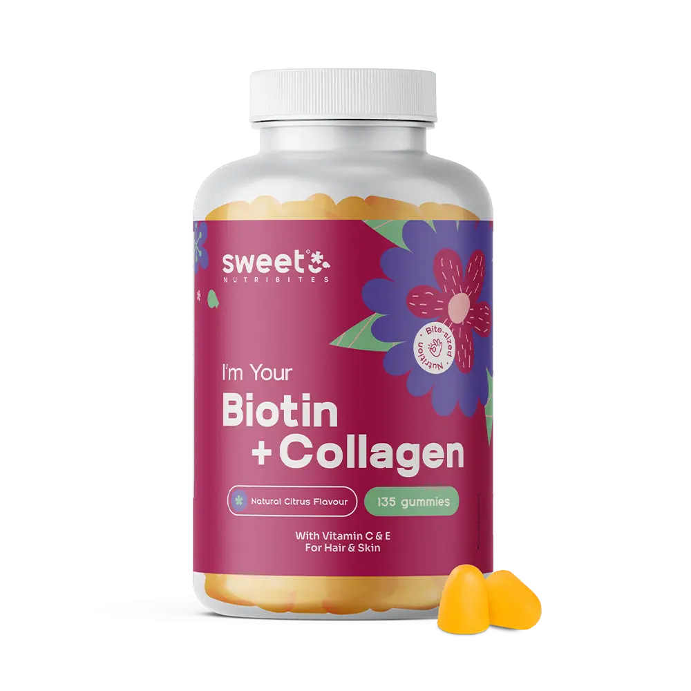 Biotina y colágeno en forma de caramelos de goma.