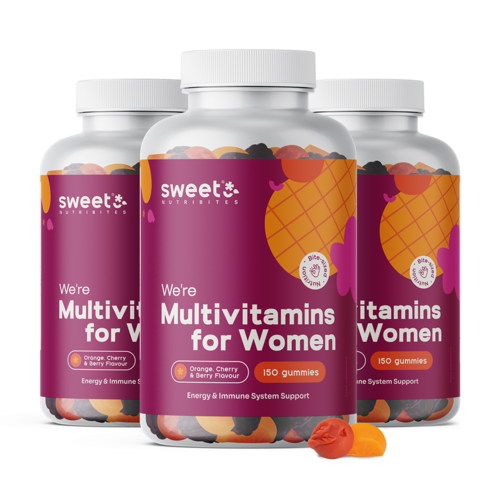 3x Multivitaminas femeninas, en total 450 gominolas