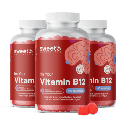 3x Vitamina B12 500 µg, en total 420 gominolas